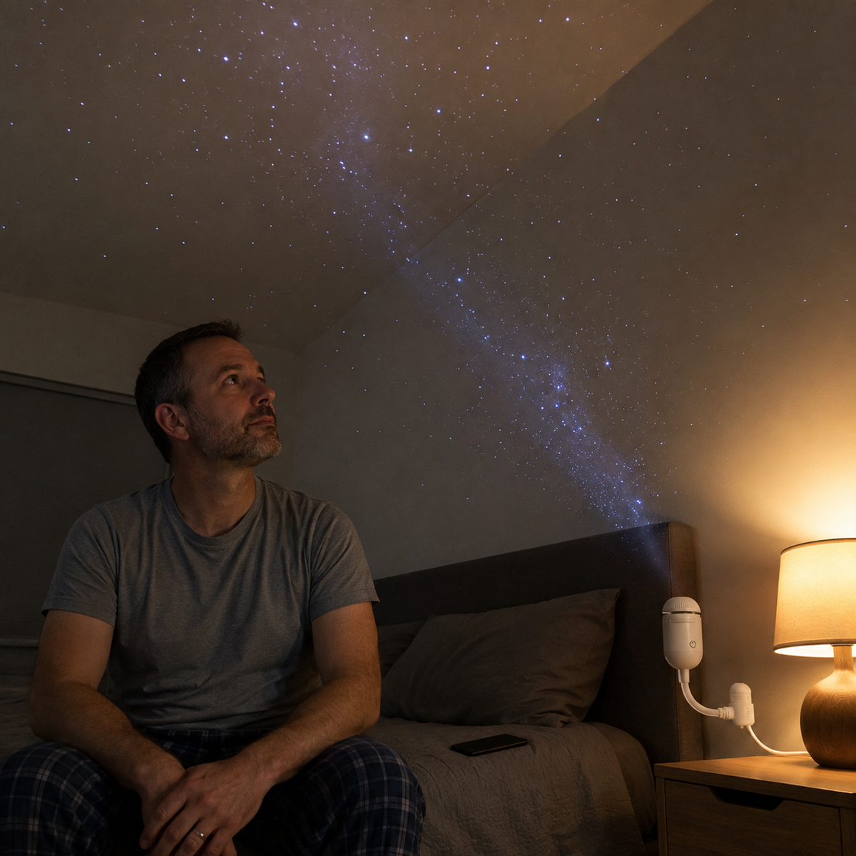 Winding down under a starfield