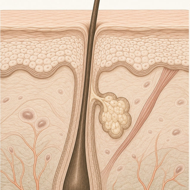 Illustration: the same follicle with the surface cleared and circulation active